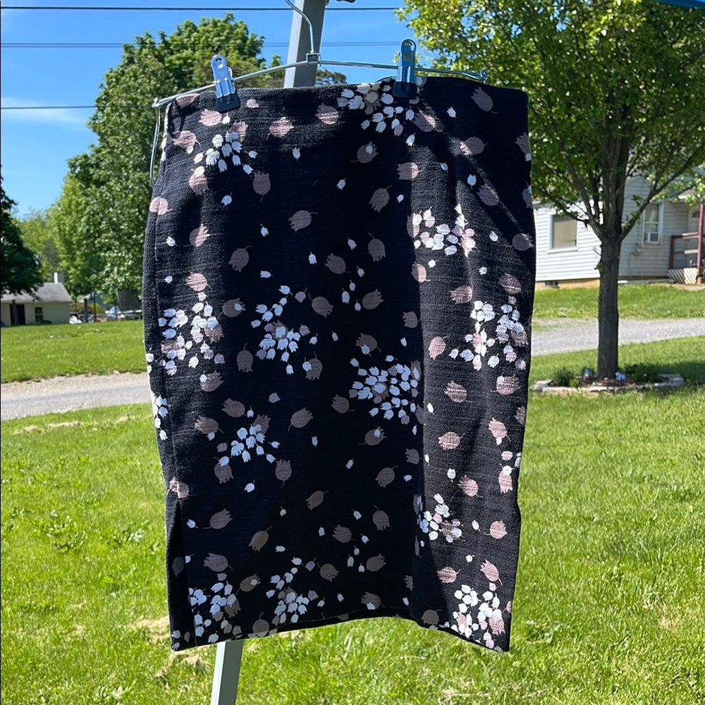 Floral Black Skirt
